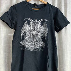 Zucchini Kill Baphomet Vegan Bakery T-shirt, Unisex small